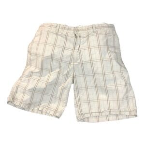 Weatherproof Vintage Men’s Beige Shorts with Brown Strips Size 42